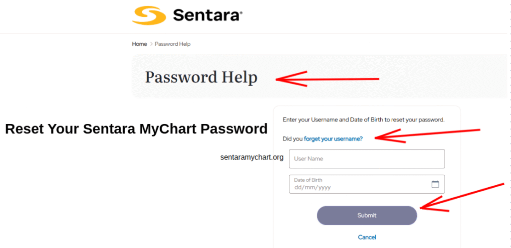 Forgot Password? - Sentara MyChart